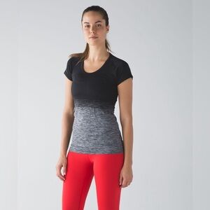 Lululemon Athletica Black and Gray Short Sleeve Tee